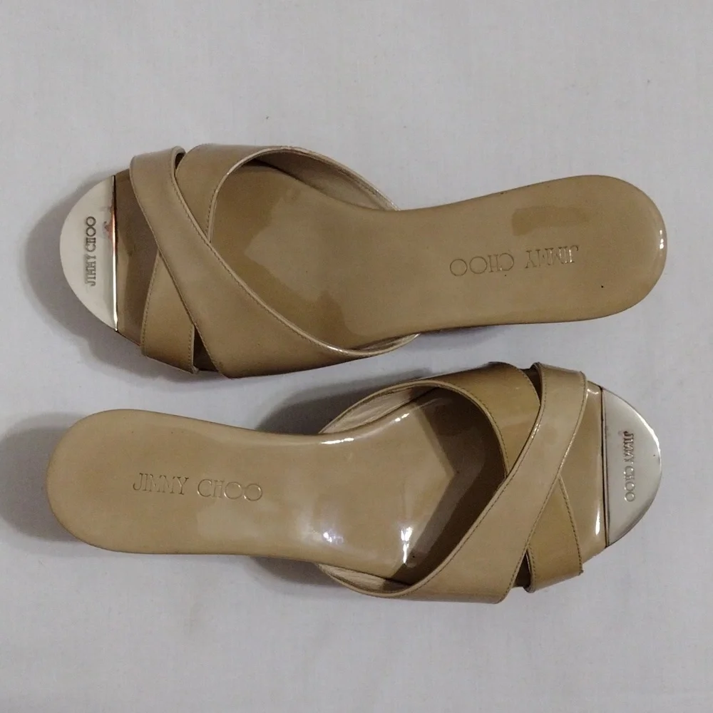 Jimmy Choo Prima Cork Wedge Platform Sandals 36.5 / 5.5 Designer Luxury Shoes